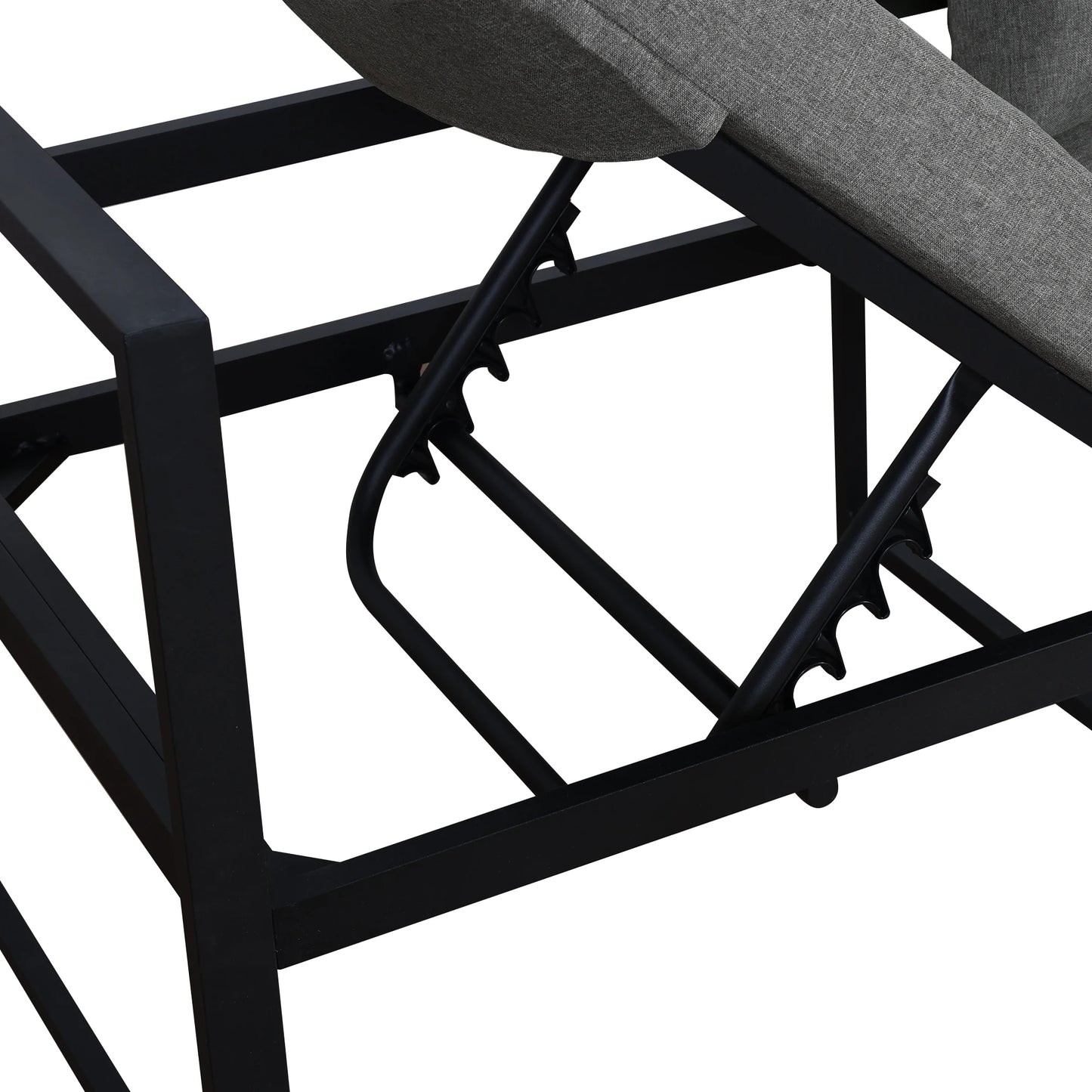 Ensemble canapé et chaise longue d'extérieur, ensemble de sièges en aluminium pour balcon de jardin avec fonction chaise longue