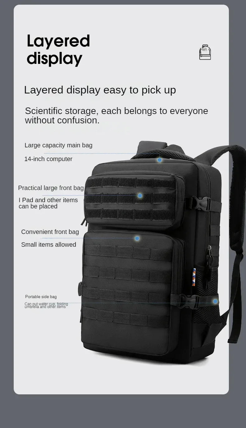 Sac à Dos Outdoor 35L – Imperméable, Anti-vol, Camping & Randonnée