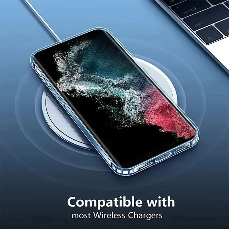Étui Complet Transparent en Gel de Silice – Anti-Éblouissement et Antidérapant avec Cadre Électroplaqué pour Smartphone