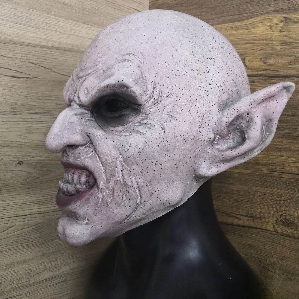 Masque Nosferatu Gris Vampire en Caoutchouc – Halloween & Cosplay Effrayant