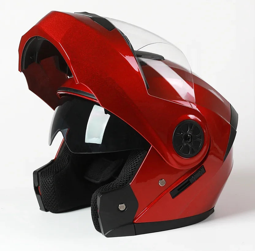 2020 nouveauté hommes moto course professionnelle casque rabattable matériau ABS casques modulaires à double lentille Certification DOT