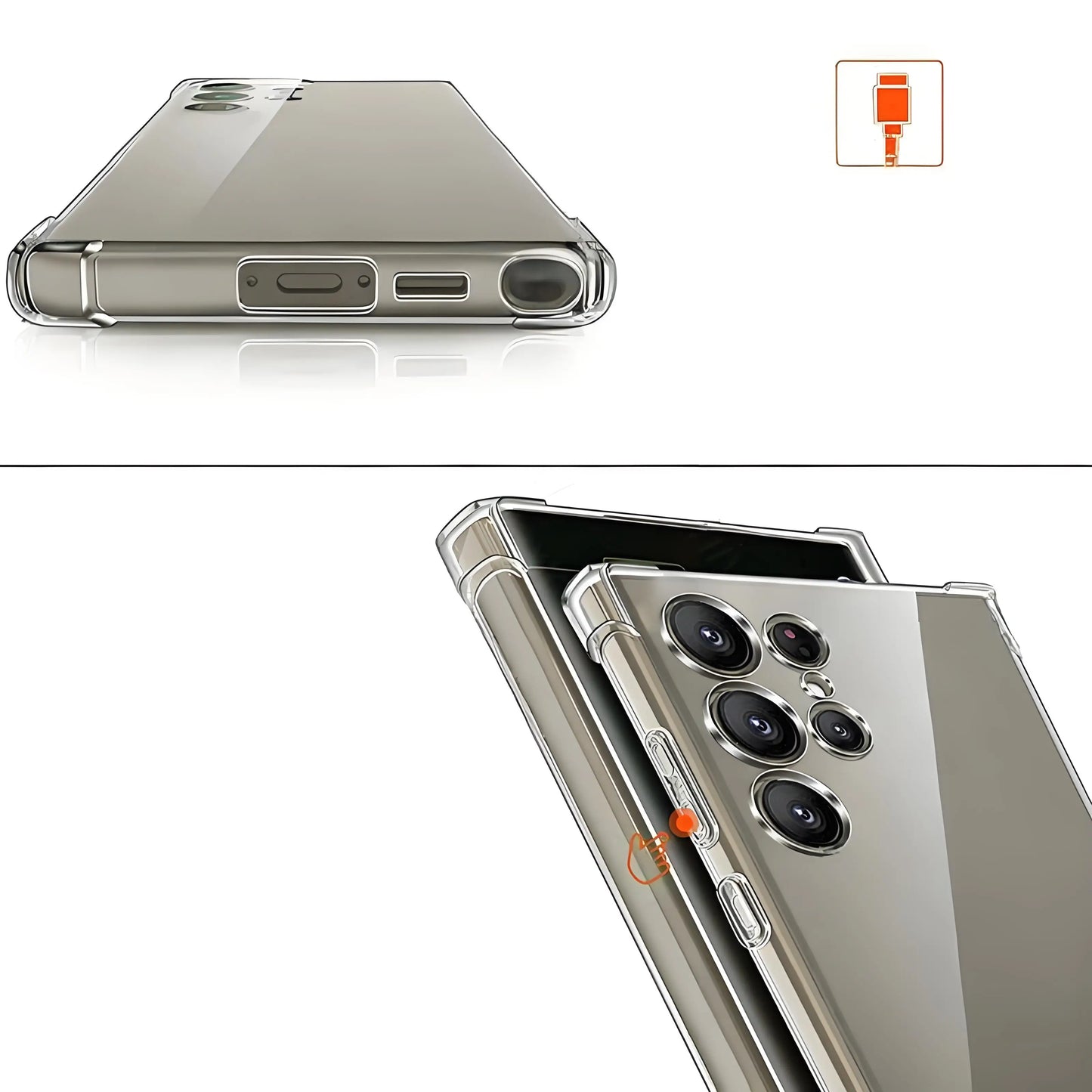 Coque Souple Transparente Antichoc – Anti-Rayures, Anti-Dérapante et Anti-empreintes pour Samsung Galaxy S25 / S24 / S23 / S22 / S20 / S10 / S9 / S7