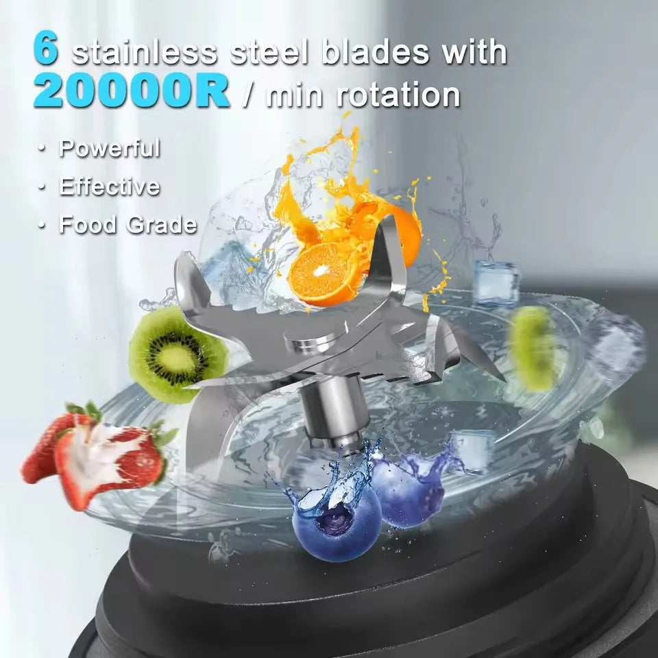 Blender Portable 600 ml – 6 Lames Inox & Recharge USB-C