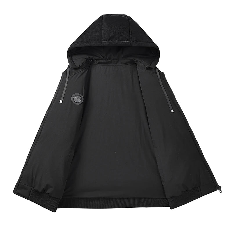 Veste Homme Hiver – Zippée avec Capuche Détachable, Épaisse et Confortable