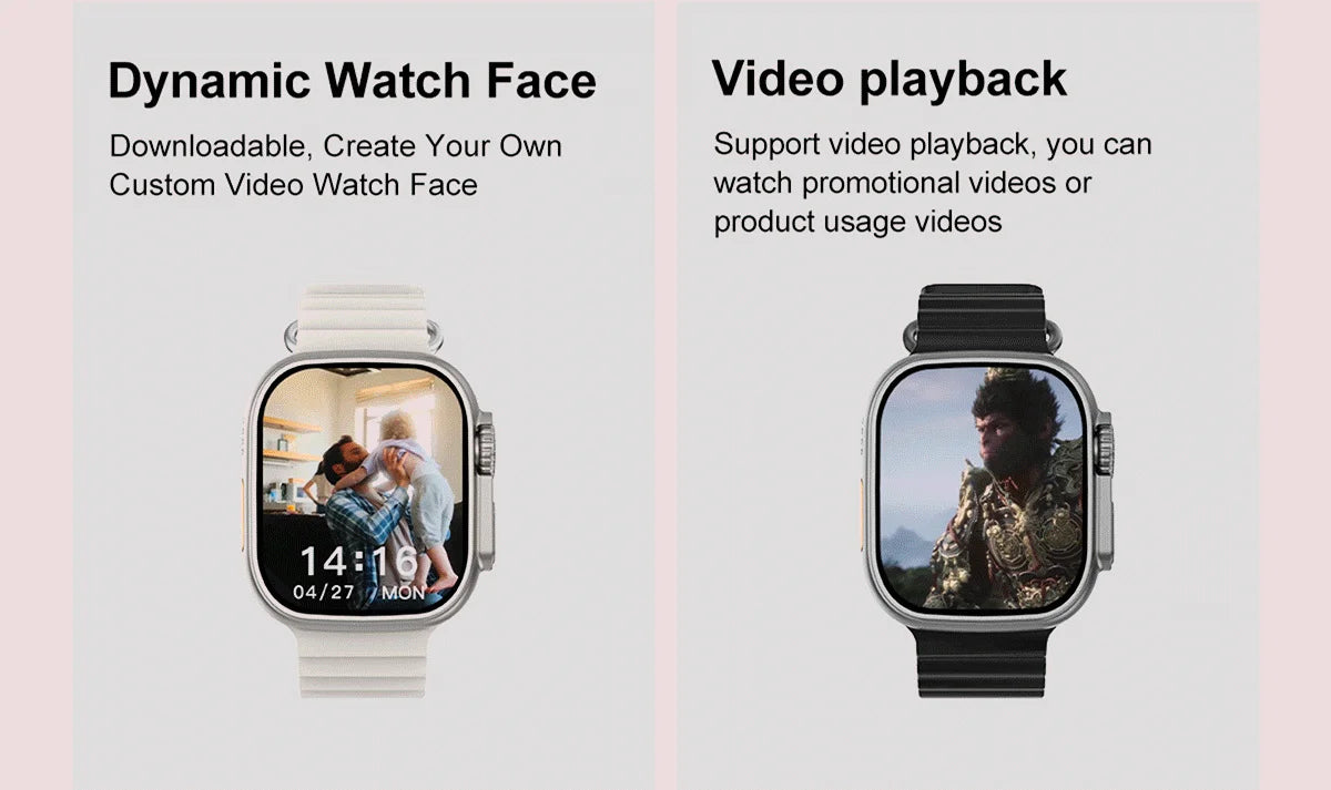Montre Connectée GUHUAVMI Apple Watch Ultra 2 – AMOLED, Suivi Santé, Multi-Sports, IP67