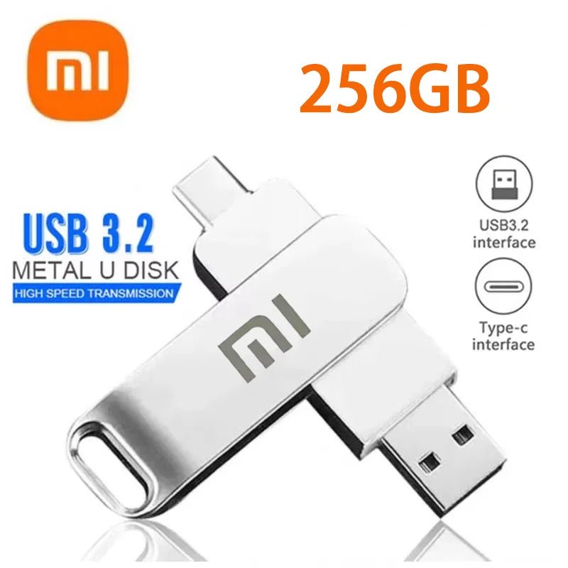 Xiaomi Flash Drives 2 To Usb 3.2 métal haute vitesse 1 To 512 Go bâton étanche SSD stockage PC téléphone transfert de données Portable
