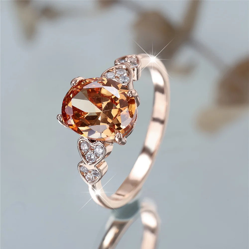 Bagues de Fiançailles promenales en Clip pour Femme, Bijoux en Or Rose, pour Document, Bandes de Mariage, Cadeaux de ix