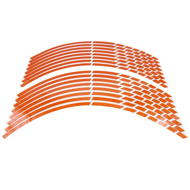 1 ensemble de bandes réfléchissantes de style de voiture, 5 couleurs, autocollants et décalcomanies pour roues de moto et vélo de Motocross, bande réfléchissante pour jante de 17/18 pouces