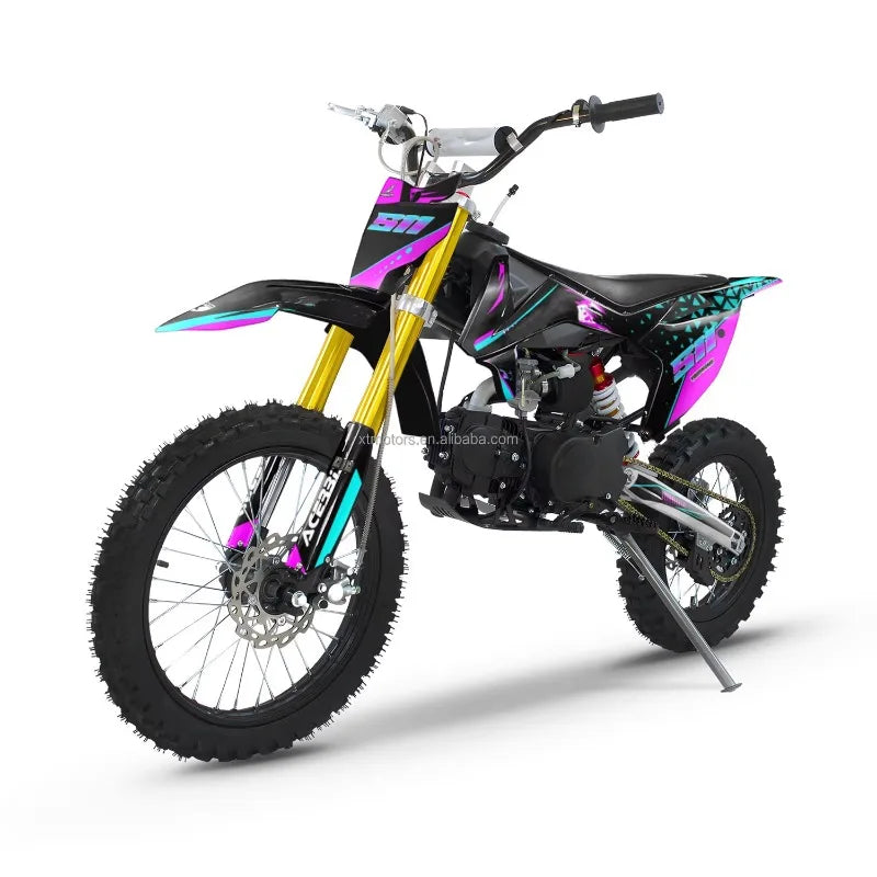 Nouveau Moto essence 125cc moteur coup de pied et démarrage électrique adulte Dirtbike