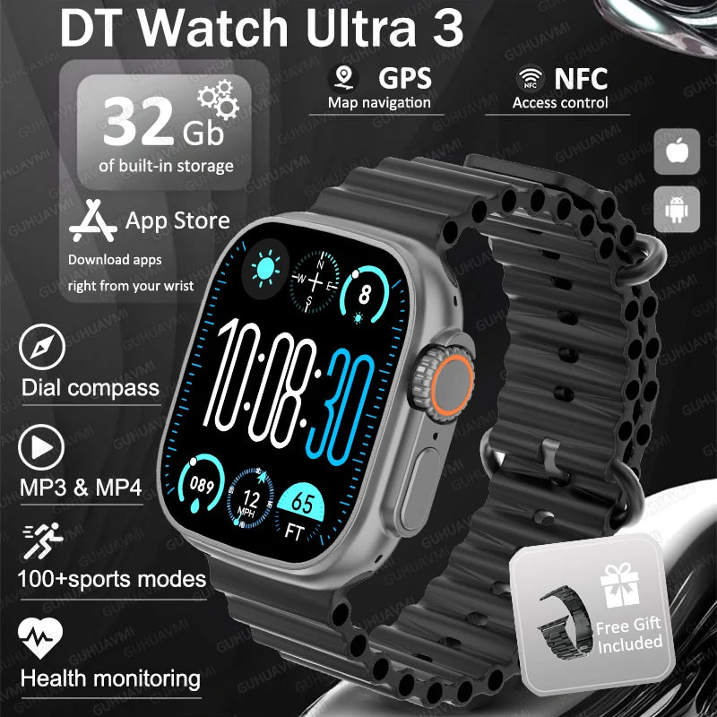 Montre Connectée GUHUAVMI Apple Watch Ultra 2 – AMOLED, Suivi Santé, Multi-Sports, IP67