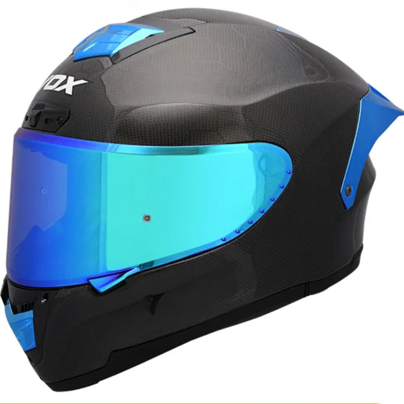Casque Moto Intégral Fibre de Carbone DOT – Léger et Sécurisé
