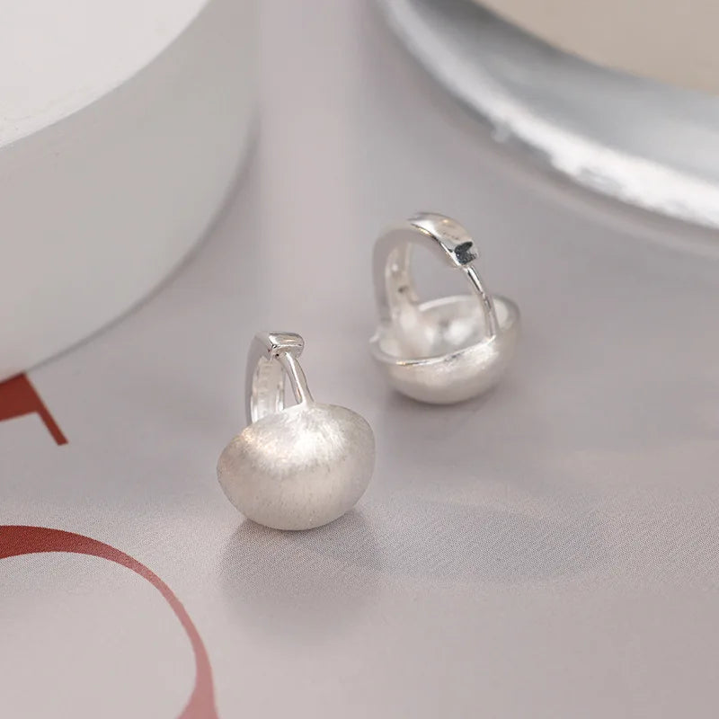 Boucles d'oreilles créoles géométriques coréennes en argent regardé 925, cadeau de bijoux sexy, simple, tempérament exquis, semi-vente chaude