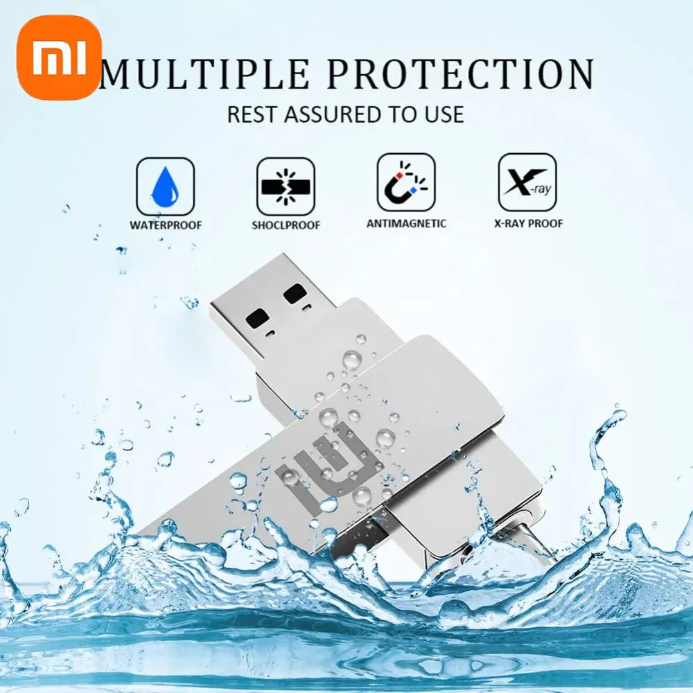 Xiaomi Flash Drives 2 To Usb 3.2 métal haute vitesse 1 To 512 Go bâton étanche SSD stockage PC téléphone transfert de données Portable