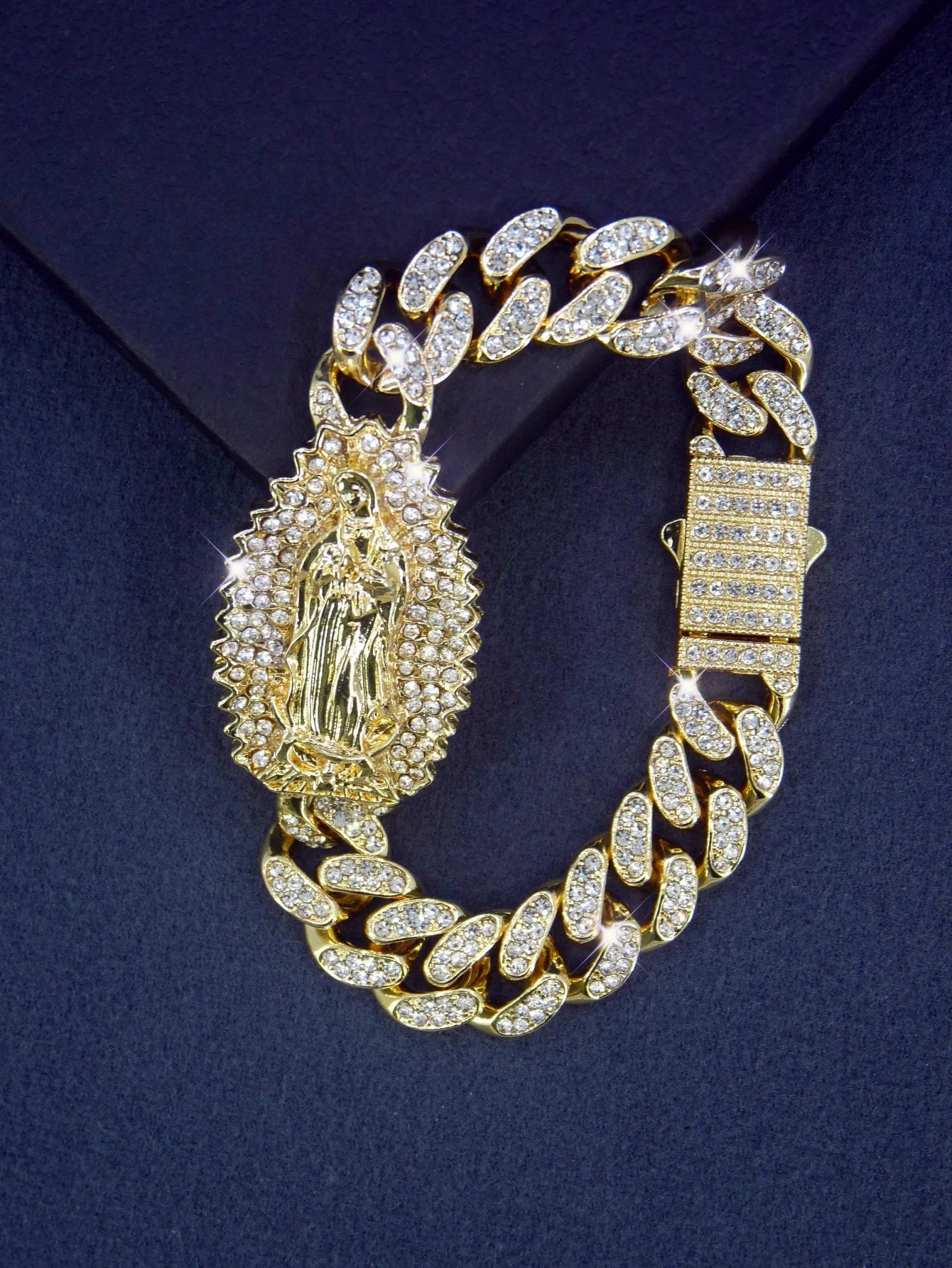 Coffret cadeau pour bracelet vierge marie, plaqué or 14 carats, 1 pièce