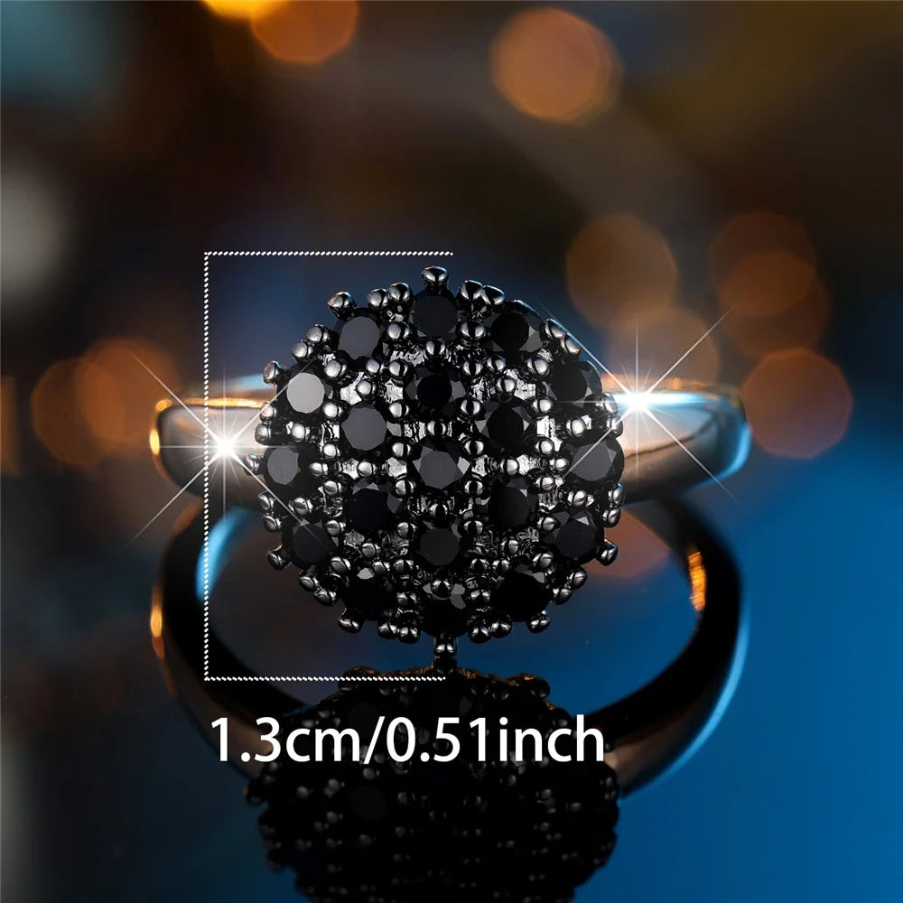 Femme mignon blanc noir Zircon pierre couleur or bijoux de mariage promesse bagues de fiançailles pour les femmes