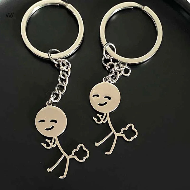 Porte-clés de Couple, Match intéressant des gens que le cœur, doigt du milieu, personnalité Ins, sac drôle, pendentif, bijoux, cadeau pour Couple et amis