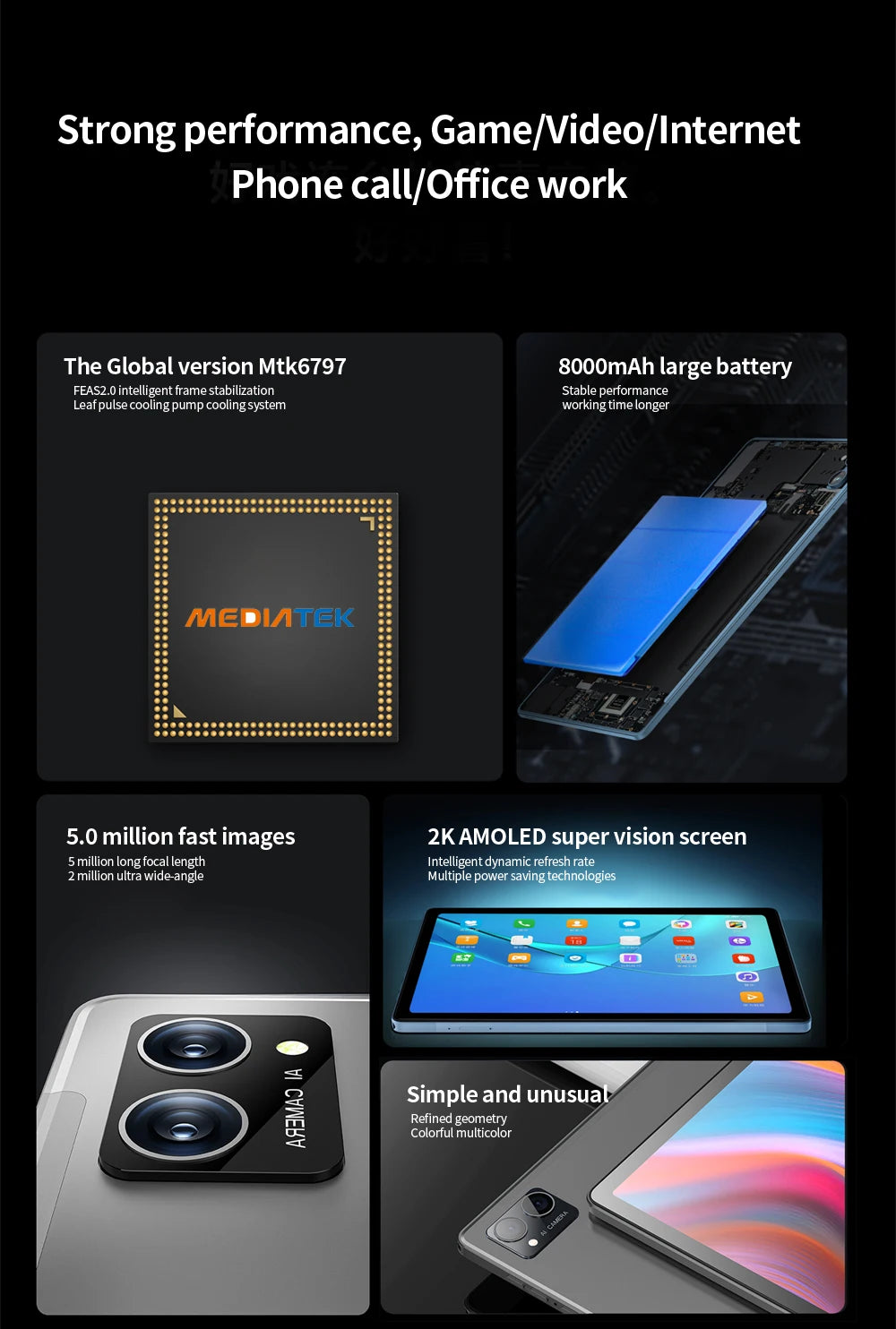 Tablette PC BDF d'origine, Android 12, Octa Core, 3G, 4G, Permanence, Internet, WiFi, Internet, BT, Version globale, 8 Go de RAM, 256 Go, Dean, 10,1 pouces