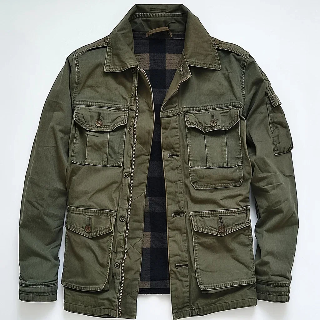 Veste militaire homme M65 – Style militaire, capuche cachée et poches pratiques