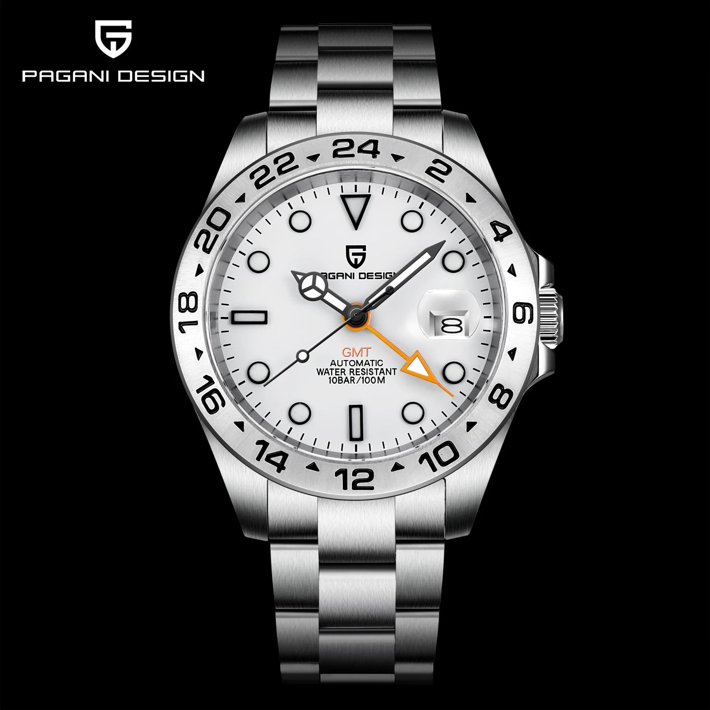 PAGANI Design 2025 nouvelle montre GMT 42MM montres mécaniques automatiques pour hommes saphir acier inoxydable montre étanche Reloj Hombre