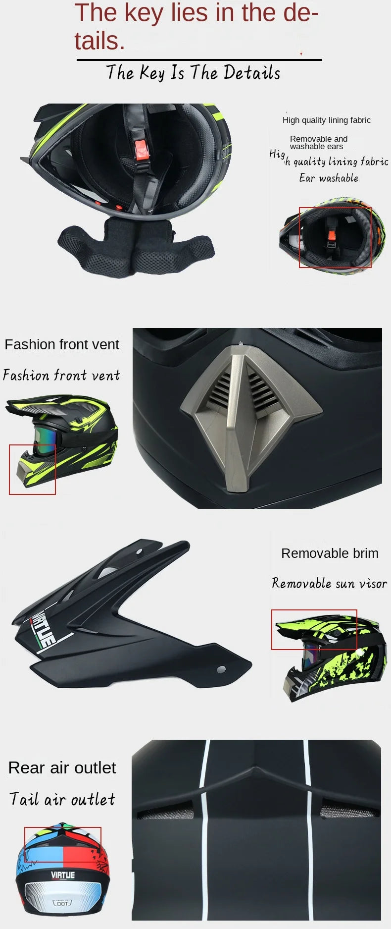 Envoyer 3 pièces cadeau casque de moto enfants casque tout-terrain vélo descente AM DH casque de cross capacete motocross casco