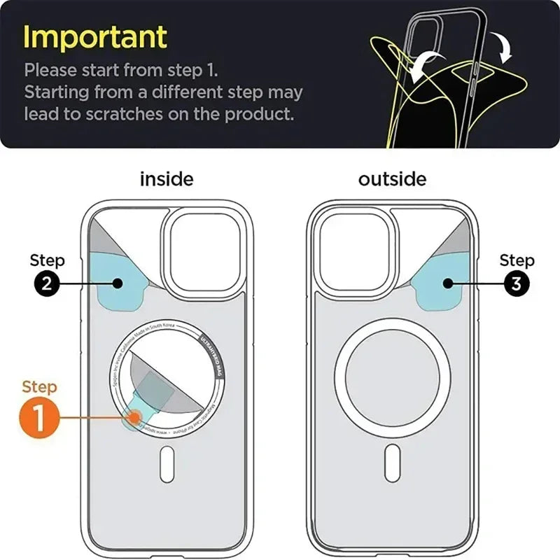 Étui Transparent Magnétique PSWWSP – Protection Complète Anti-Rayures et Antidérapante pour iPhone 16 / 15 / 14 / 13 / 12 / 11 Pro Max / Plus / Mini / XS / XR