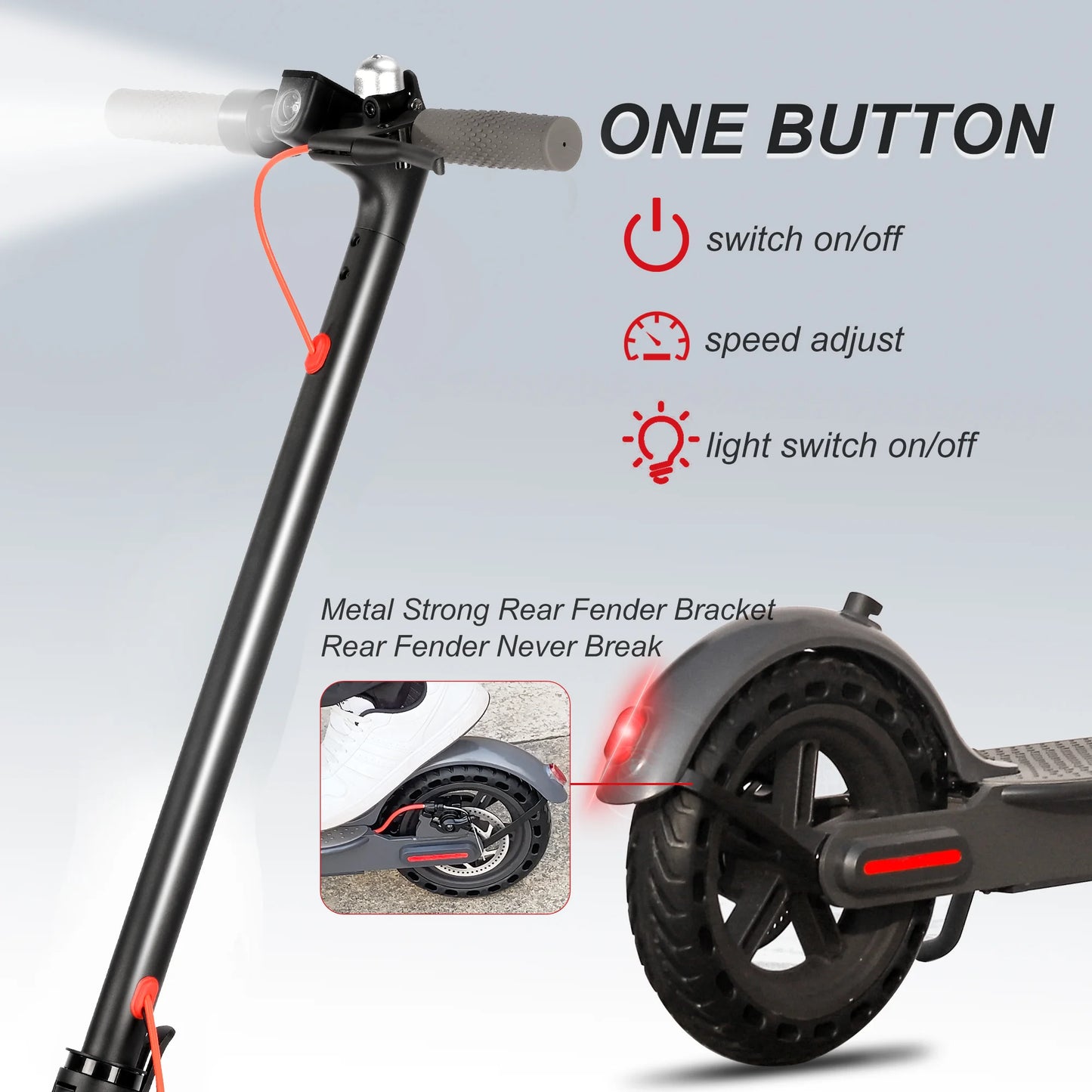8,5 Zoll 10,4 Ah 350 W 36 V Elektroroller mit Telefon-App