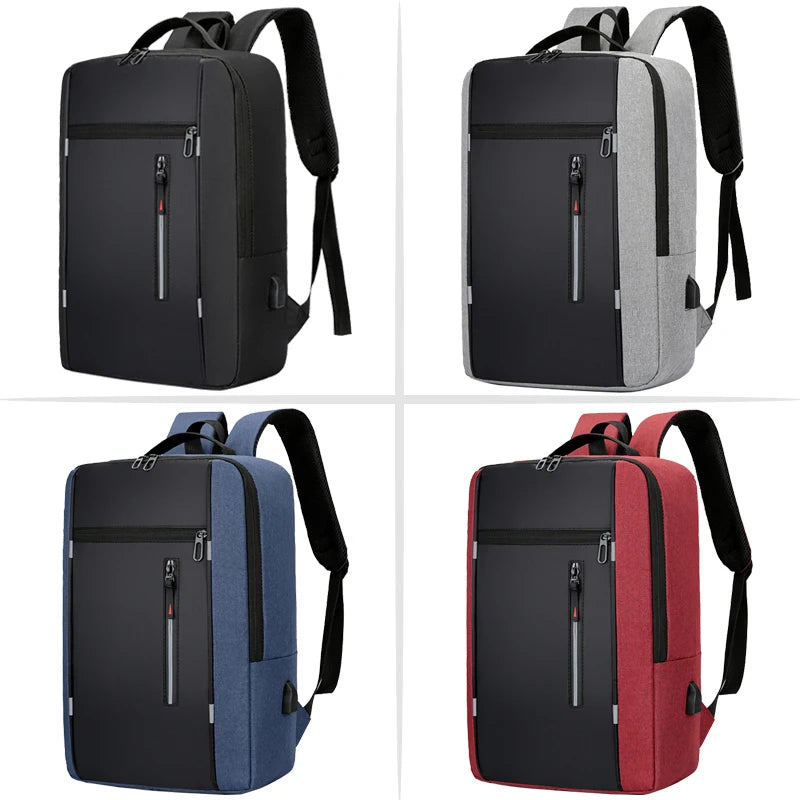 Waterproof business backpack for men, with USB port and suitable for 15.6 inch laptops, offering large storage capacity.