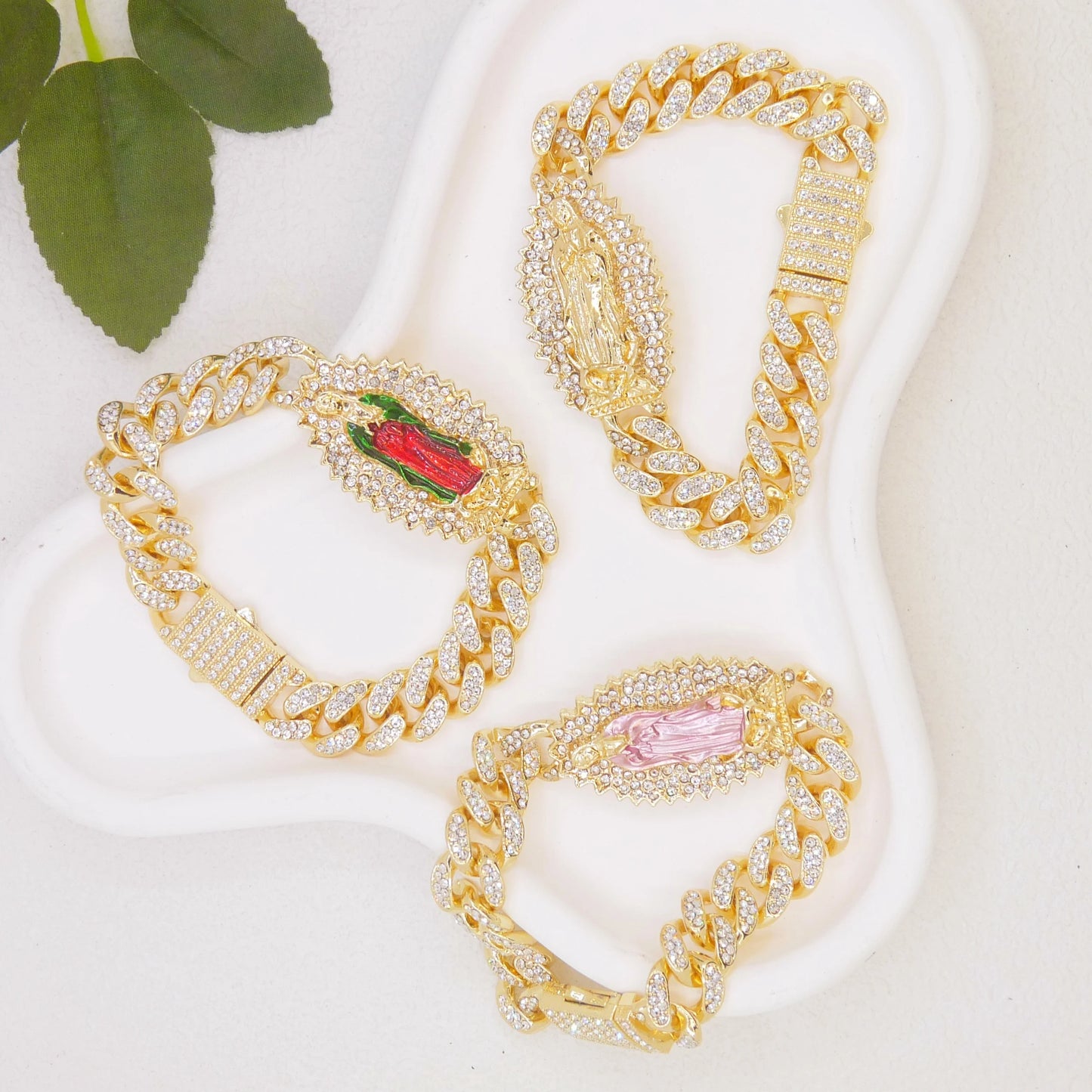 Coffret cadeau pour bracelet vierge marie, plaqué or 14 carats, 1 pièce