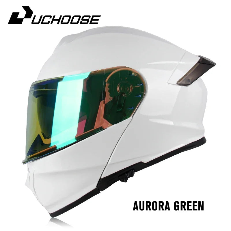 Uchoose-d'expériences intégraux approuvés DOT pour hommes et femmes, équipement de protection contre les collisions, casque rabattable pour moto, double pare-soleil