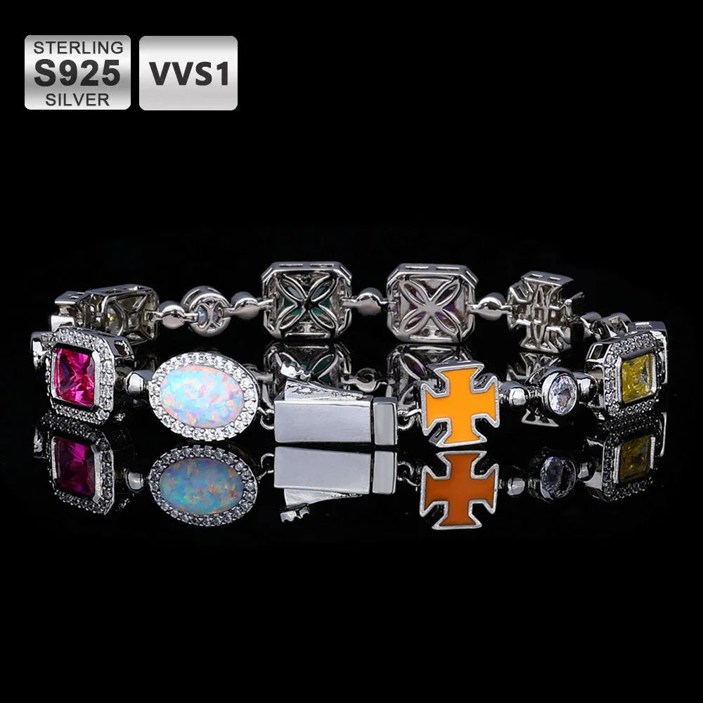 đ Collier & Bracelet Hip Hop en Argent 925 avec Moissanite â Style Miami Cuban