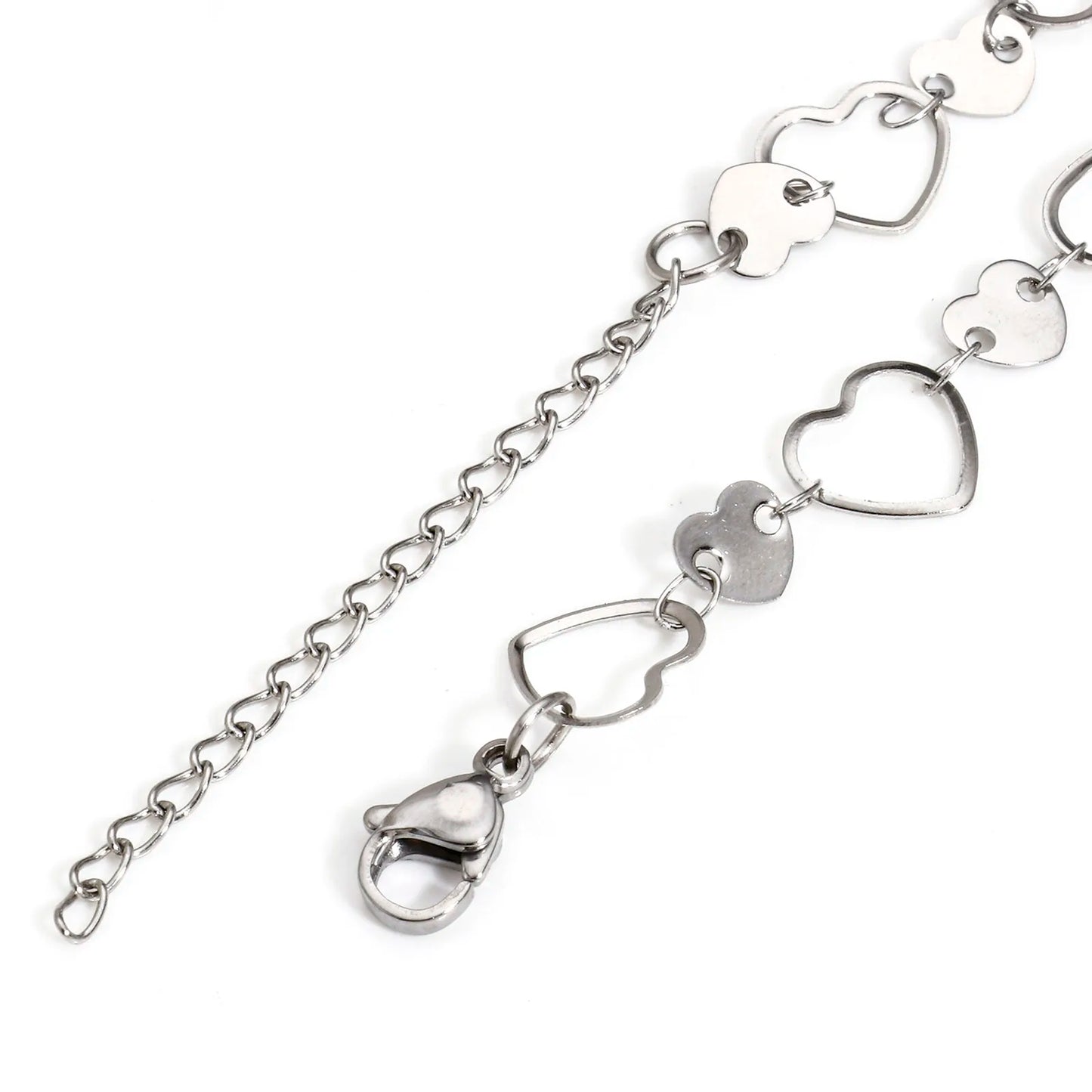 Bracelet de cheville en acier inoxydable 304 pour femmes, chaîne à maillons faite à la main, couleur argent, chaîne de jambe, pied, bijoux cadeau, 1 pièce