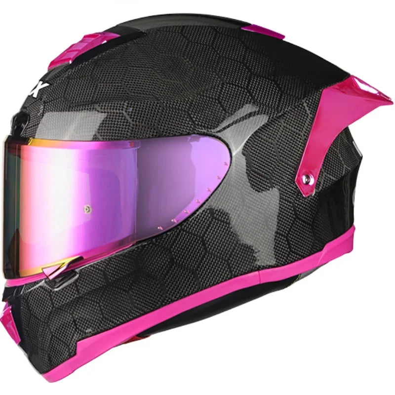 Casque Moto Intégral Fibre de Carbone DOT – Léger et Sécurisé