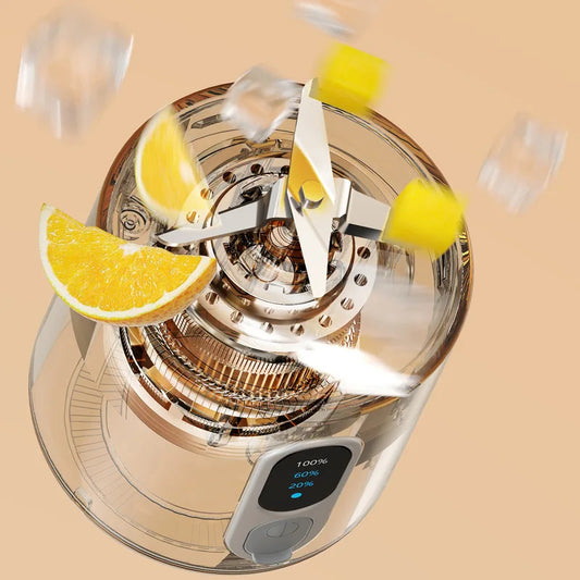 Nouveau presse-agrumes Portable double usage tasse de jus USB 4000mAh batterie intérieur extérieur mélangeur de fruits 4 lames Smoothie bouteille de jus tasse mélangeur