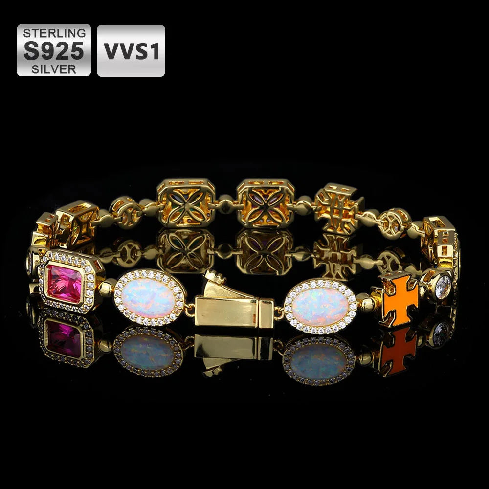 đ Collier & Bracelet Hip Hop en Argent 925 avec Moissanite â Style Miami Cuban