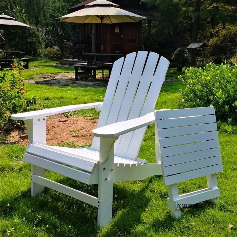 Ensemble de meubles de jardin avec dossier nordique en bois massif, ensemble de Table et chaises d'extérieur rétro, canapé de cour extérieure, chaise longue