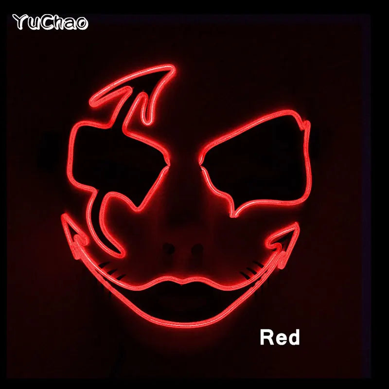Masque Shuffle Lumineux – Cosplay Demon Slayer et Accessoire Halloween