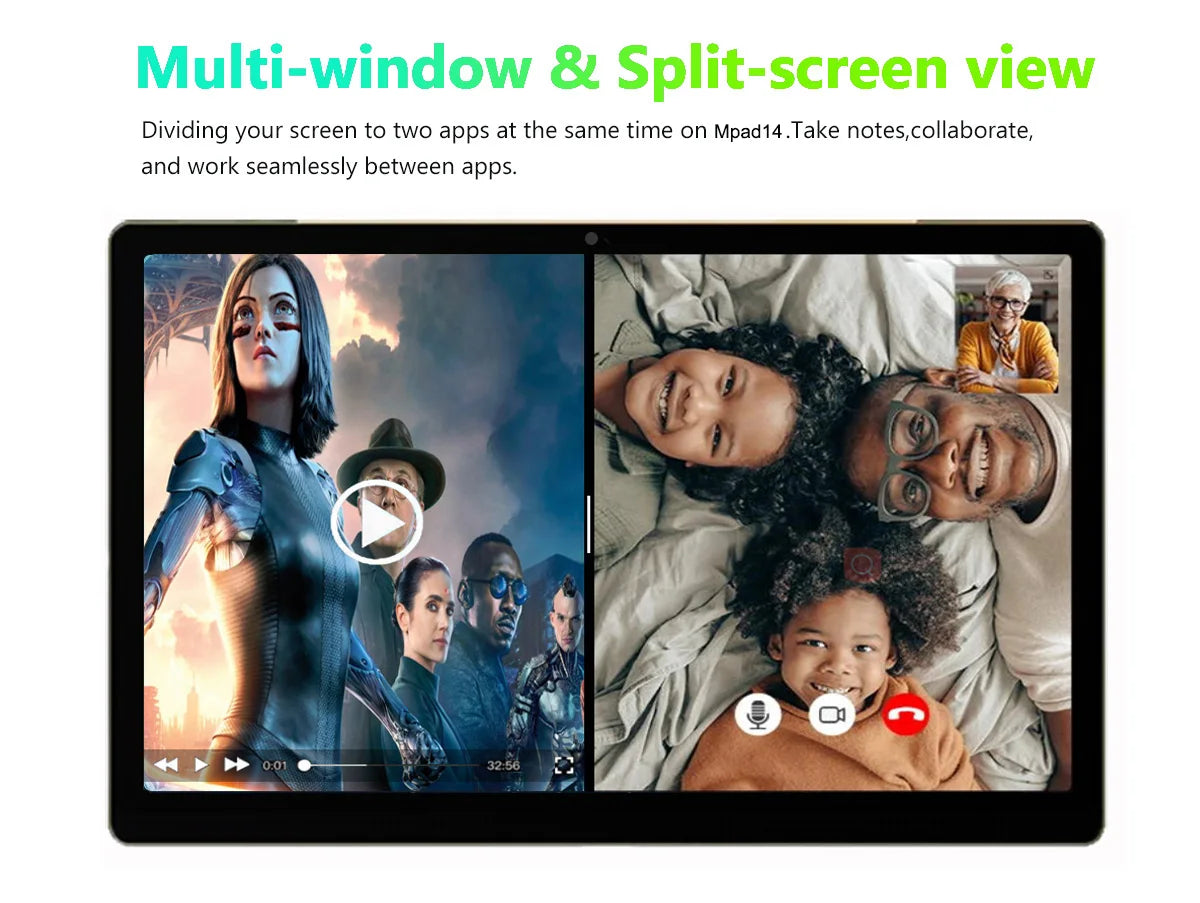 Tablette Nenmoen Mpad14 – 14,1" FHD, 6/12GB RAM, 256GB, Android 12, 4G LTE