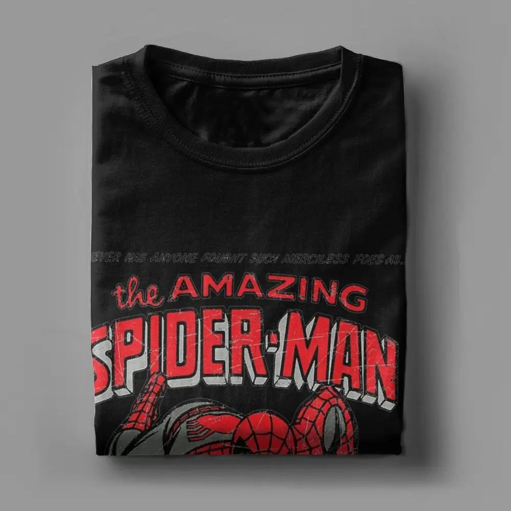 Spider-man Retro Comic Movie T-Shirt pour hommes, SpidSuffolk Tees, Creative Tees, Round Neck T-Shirt, 100% Cotton Birthday Present, Y-Man