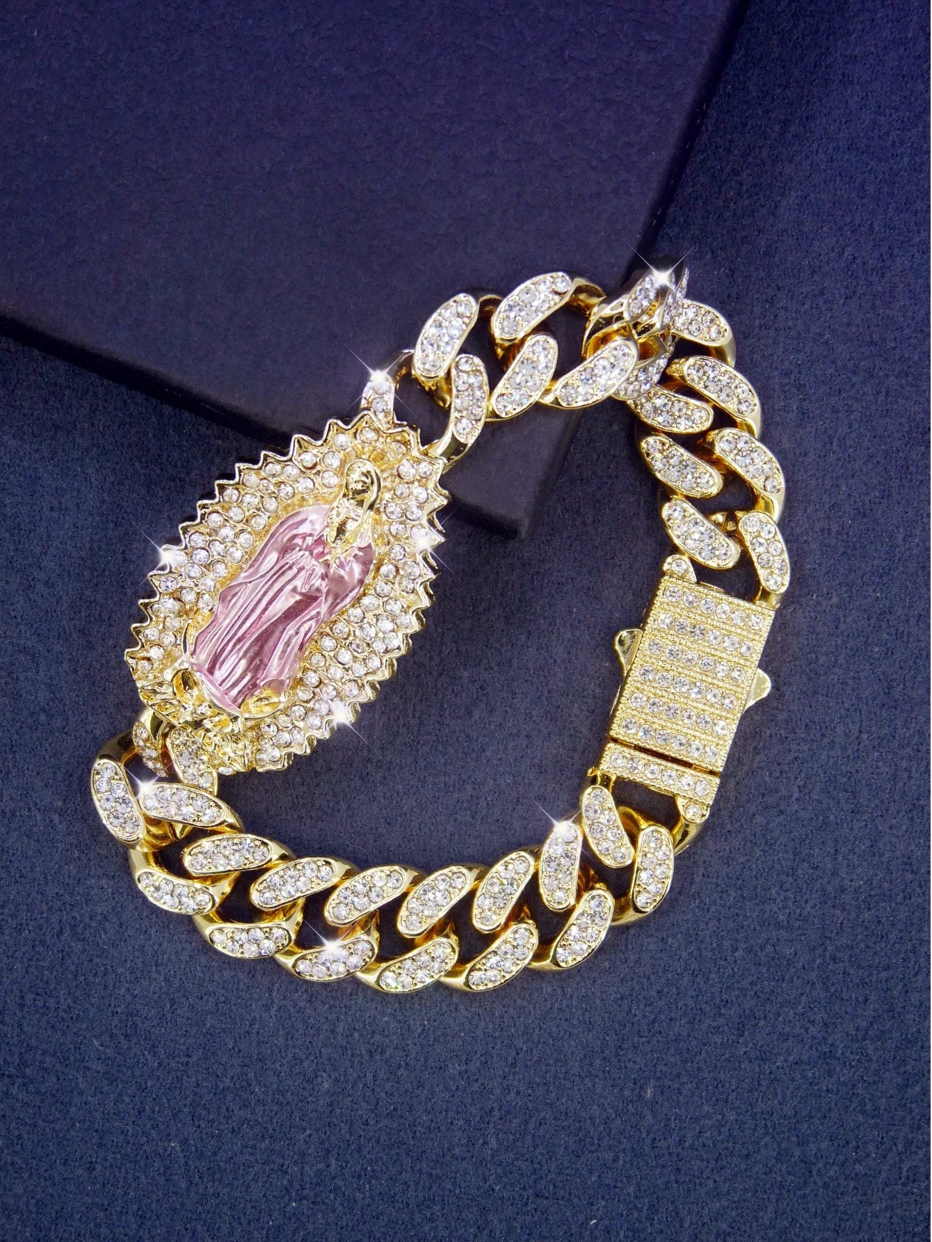 Coffret cadeau pour bracelet vierge marie, plaqué or 14 carats, 1 pièce