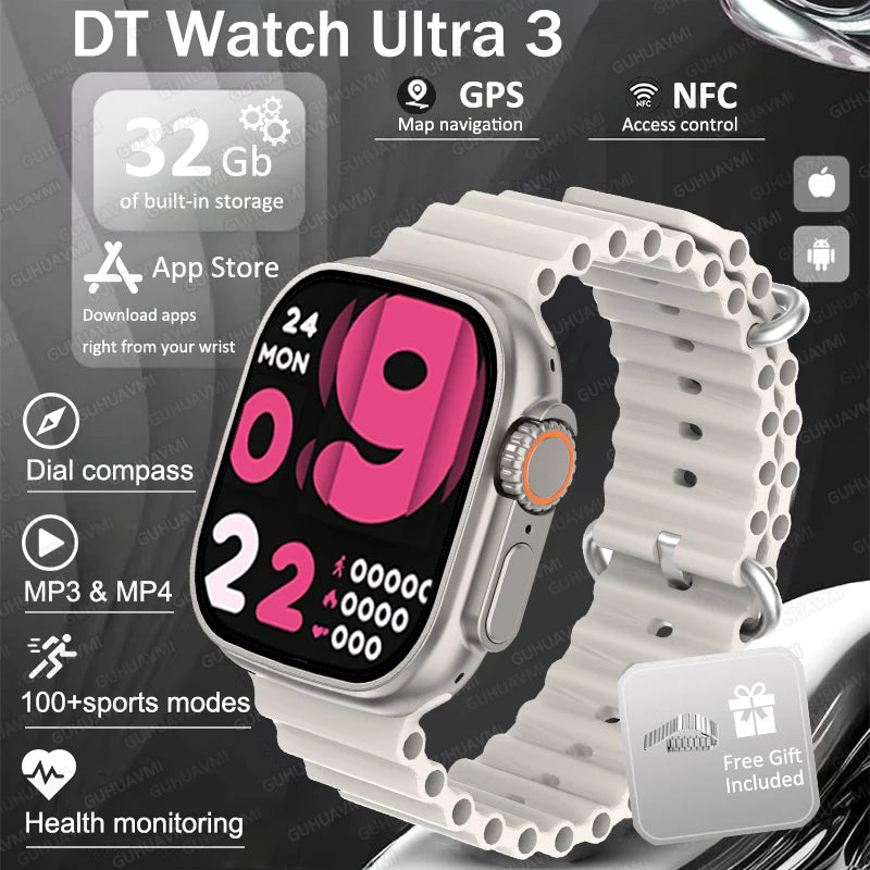 Montre Connectée GUHUAVMI Apple Watch Ultra 2 – AMOLED, Suivi Santé, Multi-Sports, IP67