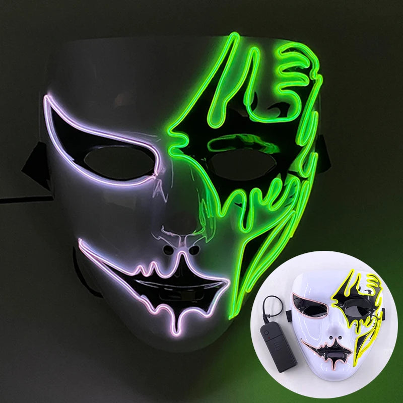 Masque Shuffle Lumineux – Cosplay Demon Slayer et Accessoire Halloween