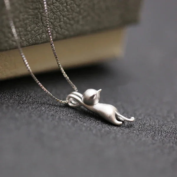 Colliers et pendentifs chat mignon en argent Sterling 925 pour femmes, cadeau de Festival à la mode, bijoux en argent Sterling