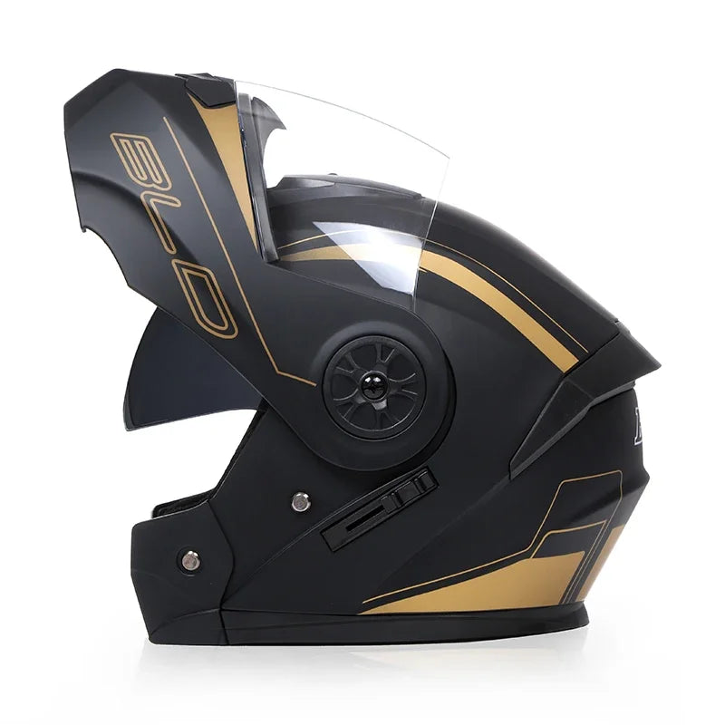 2020 nouveauté hommes moto course professionnelle casque rabattable matériau ABS casques modulaires à double lentille Certification DOT
