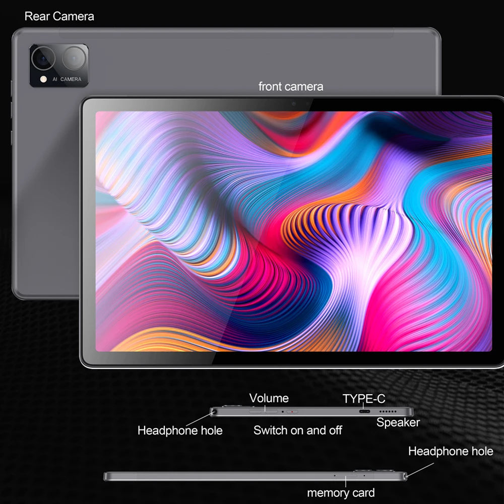 Tablette PC BDF d'origine, Android 12, Octa Core, 3G, 4G, Permanence, Internet, WiFi, Internet, BT, Version globale, 8 Go de RAM, 256 Go, Dean, 10,1 pouces
