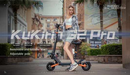 Scooter électrique Kukirin G2 pro 1000W 48 v15.6ah 45 KM/H, pliable, avec siège, pour ville et utilisation tout-terrain