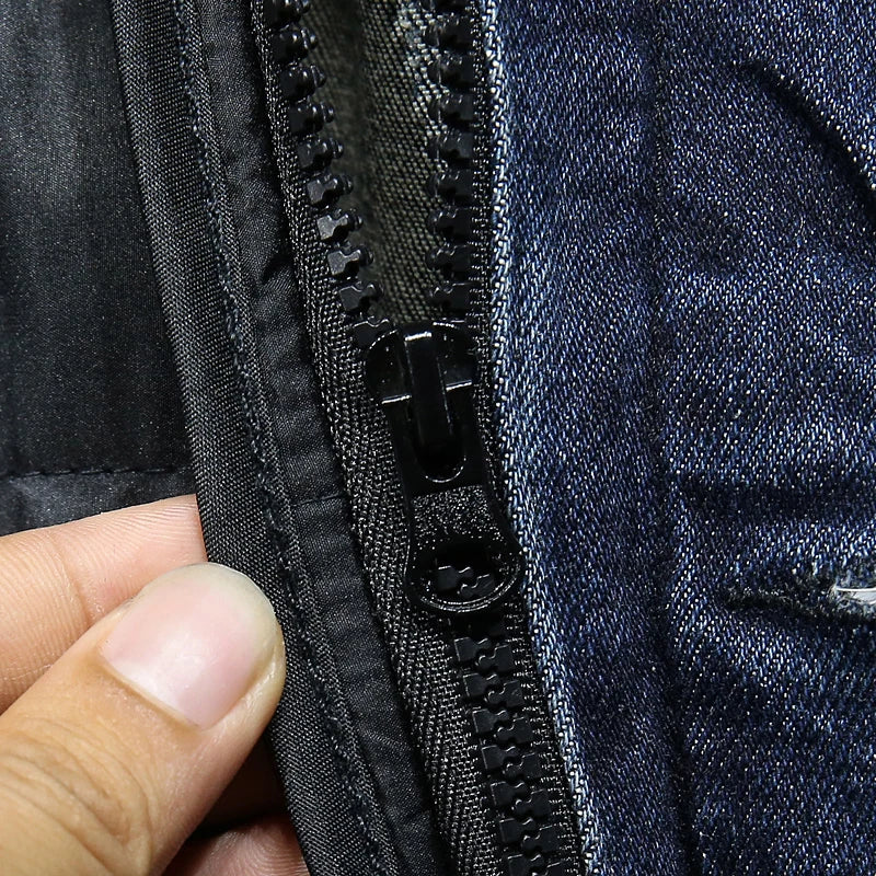 Veste en denim homme WTHINLEE – Hiver, capuche et doublure chaude