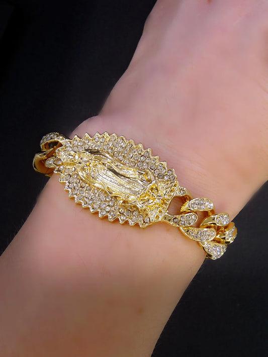 Coffret cadeau pour bracelet vierge marie, plaqué or 14 carats, 1 pièce