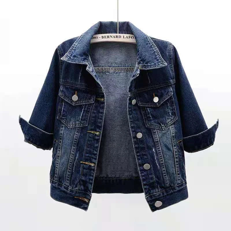Veste en Jean pour femmes, hauts de couleur rose, couleur unie, courte, multicolore