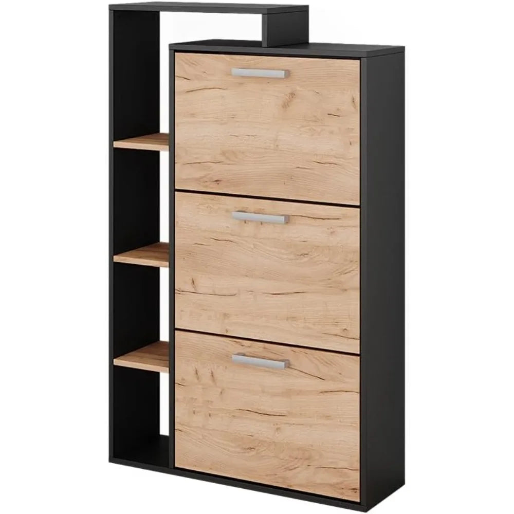 Meuble à Chaussures Moderne Orlando – 3 Tiroirs, Bois Mélaminé, Couloir, Style Élégant