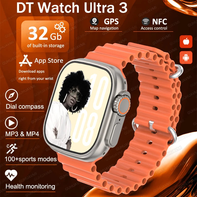 Montre Connectée GUHUAVMI Apple Watch Ultra 2 – AMOLED, Suivi Santé, Multi-Sports, IP67